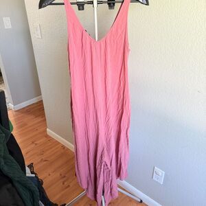 Allison Brittney Flowy Crunchy Granola Hippie Hippy Rayon Cooling Jumpsuit M